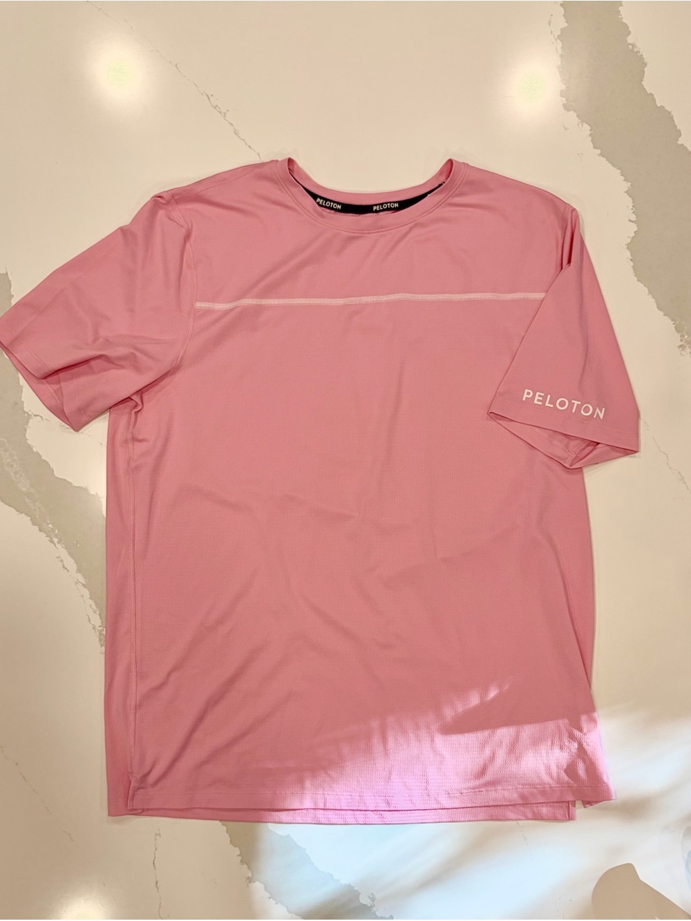 Peloton Men’s Light Pink Short-Sleeve Performance Tee - Picture 2 of 3
